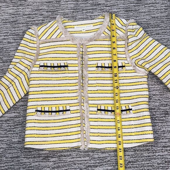 New Veronica Beard Talie Dickey Jacket w/ Frayed Trim Size 8 - Picture 8 of 15
